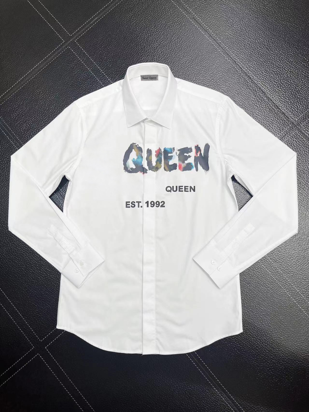 Saint Queen Mens brand shirt designer shirt French Paris Brand clothes 106 male men long sleeve shirt Hip Hop style high quality cotton 2024 new arr