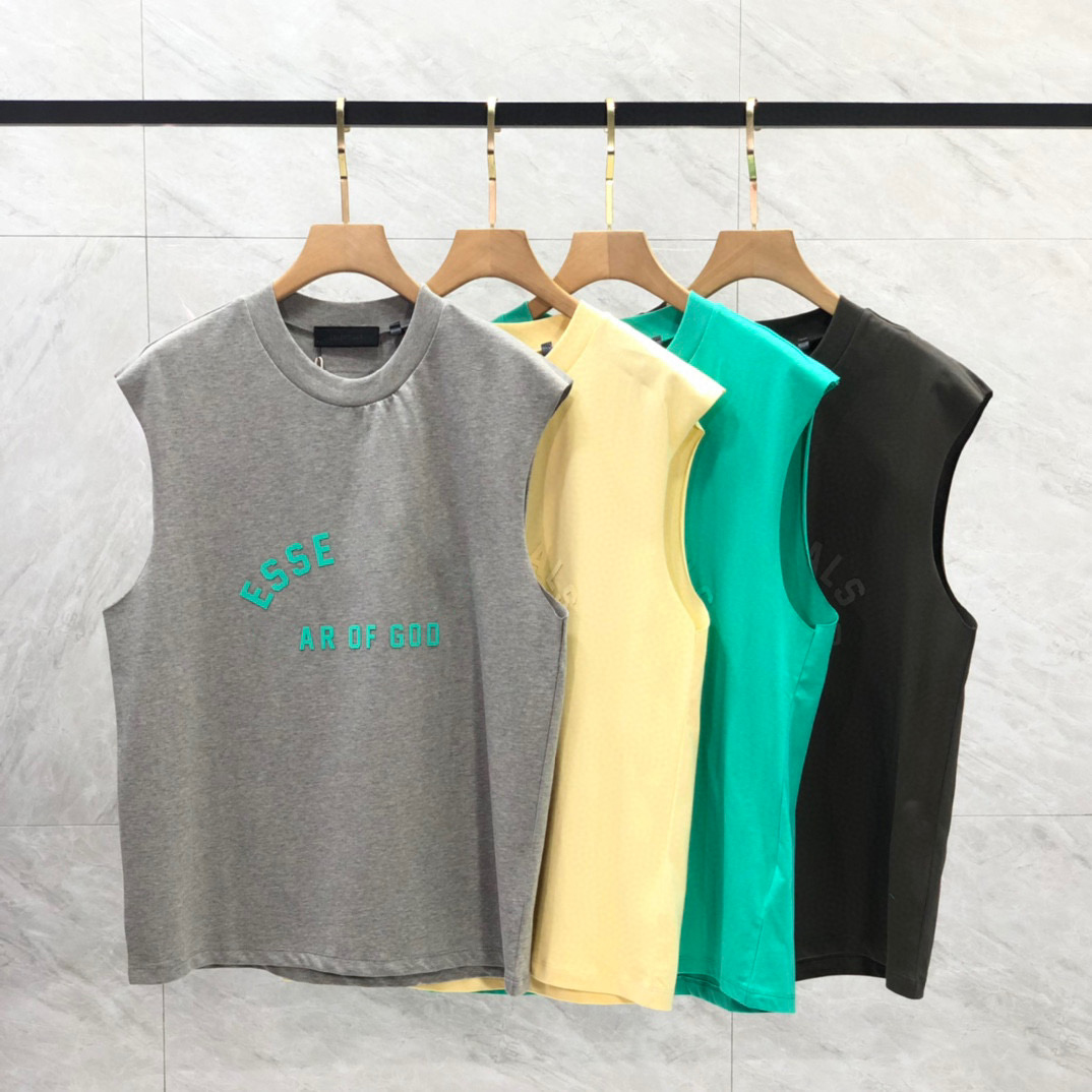 Designer men cotton Fashion Tidal street summer outdoor T-shirt letter printing loose short-sleeved shirt Beach vest swimsuit man top