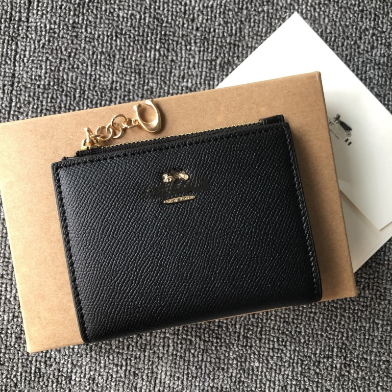 Ladies Brand Wallets Printed Logo Zipper Wallets Genuine Leather Card Holders Certificate Bag Gift Box-image-963056627
