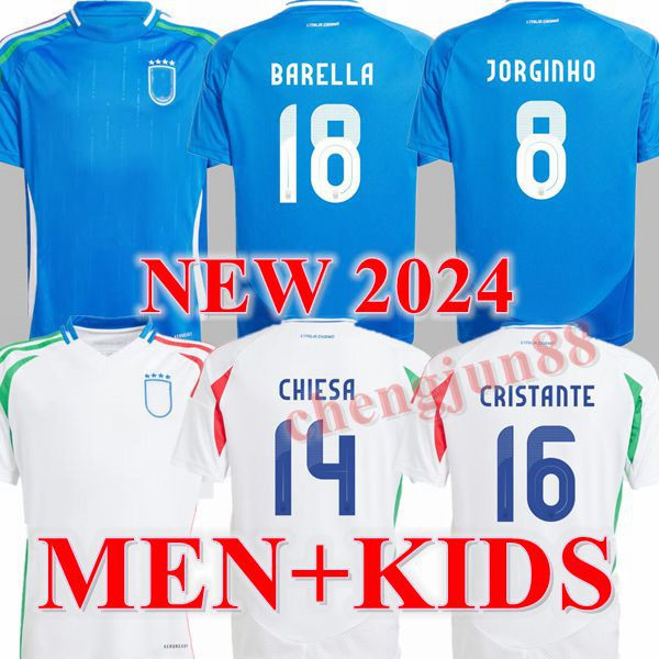 23 24 25 Italia CHIESA Soccer Jerseys 2024 home and away Italy RASPADORI VERRATTI BARELLA Shirt TOTTI LORENZO POLITANO special MIRETTI Football uniform 
