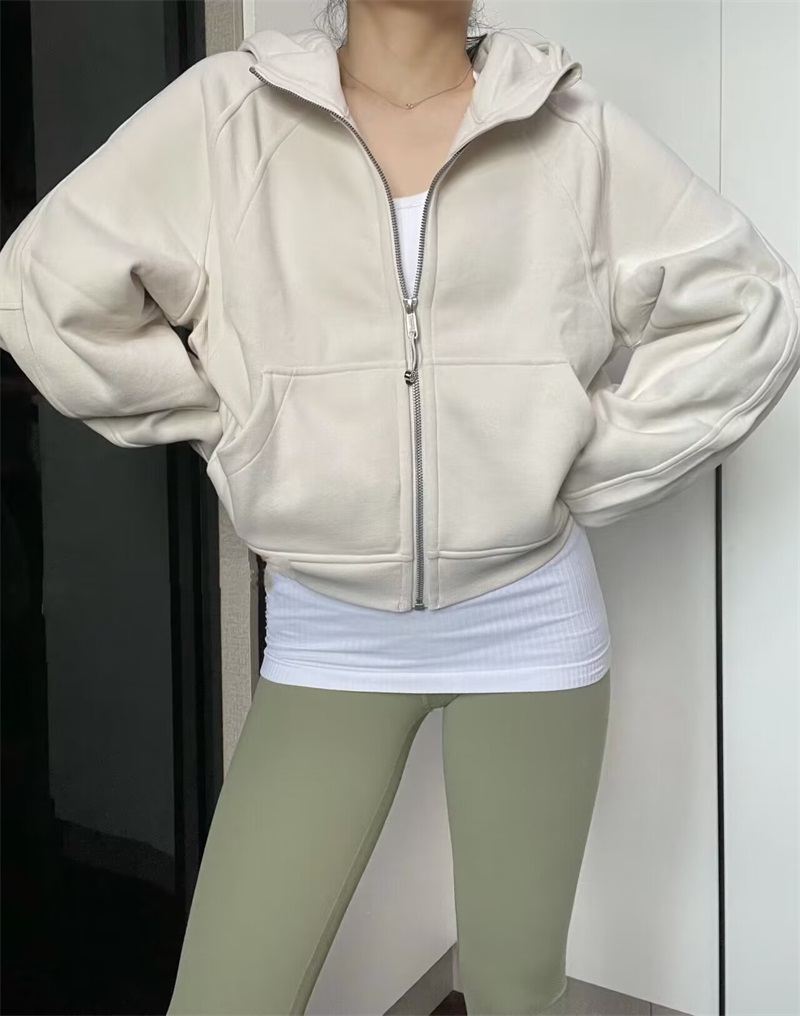 Fashion Designer Hoodies with Hat Women&#039;s Cardigan with Zipper Plush Warm Loose Fitting Jacket 26401-image-907291392