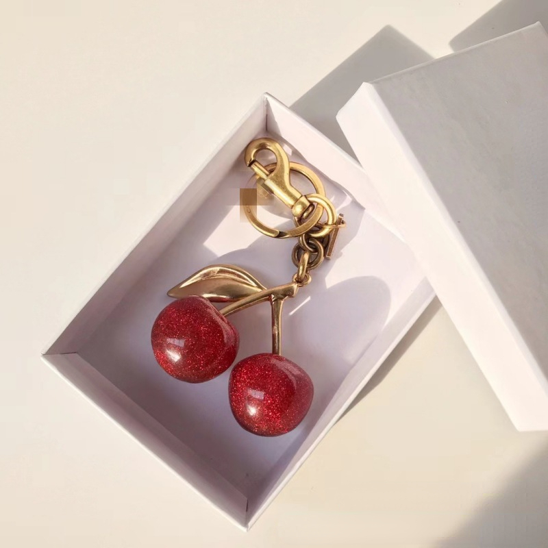 Designer Key Chains Bag Charms 2023 New Big Cherry Crystal Pendant Multi Styles 100 Anniversary Joint Keychain Pendant-image-951775832