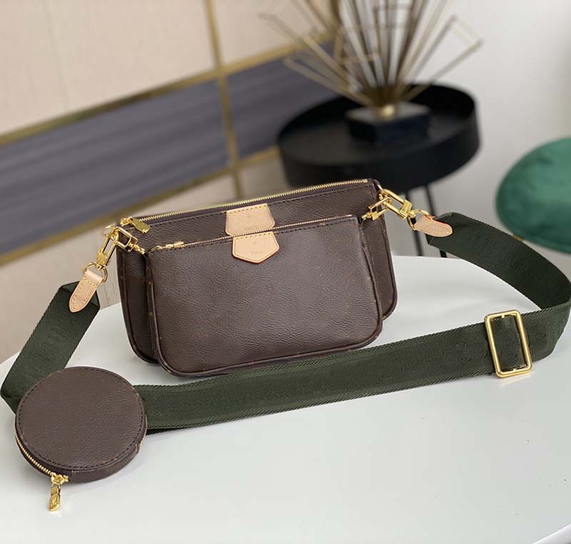 Sac à bandoulière de luxe Designer Femme sac à main multi Pochette Sacs à bandoulière Fleurs marron Sacs à main en cuir véritable Marque de mode