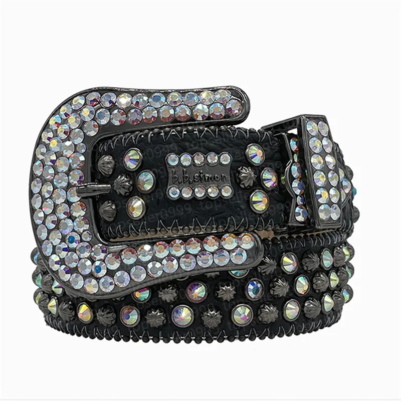 BB Simon Belt Designer Top Quality Mens Womens Womens Womens with ringestone BB BB Simon Skull Buckle Buckle Waistbands for Gift S25421