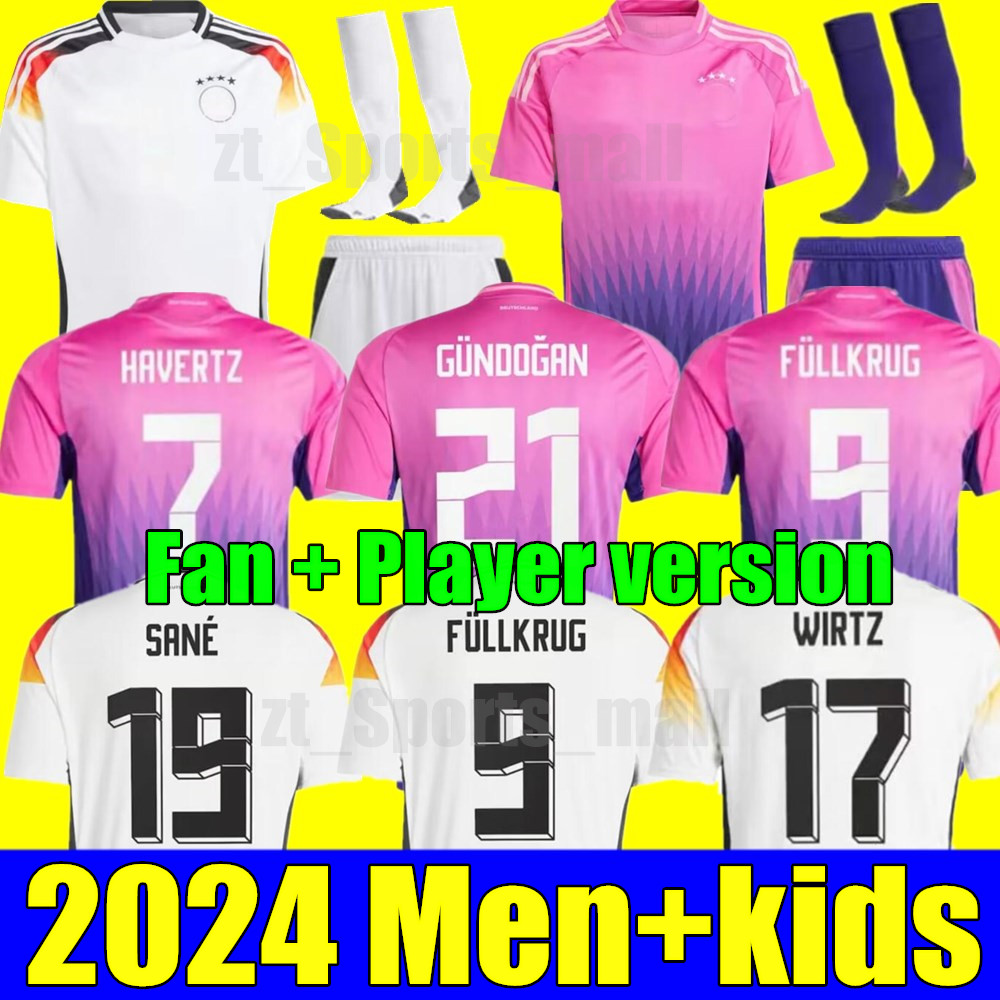 2024 Allemagne Soccer Jerseys Euro Cup Home Away Hummels Kroos Gnabry Werner Draxler Reus 24 25 Muller Gotze Chemise de football Hommes Kit Kit F