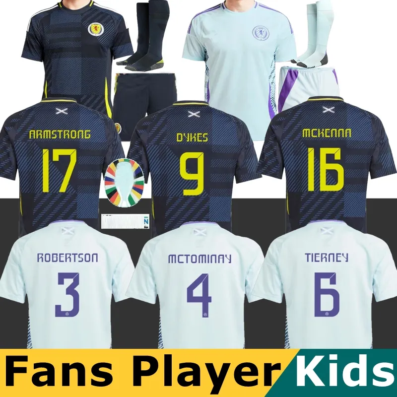 24 25 ScotlandS 150th Anniversary McGINN Soccer Jerseys Euro Patch Scottish ROBERTSON TIERNEY DYKES Football shirts Kids Childs CHRISTIE COOPER McGREGOR Kit 