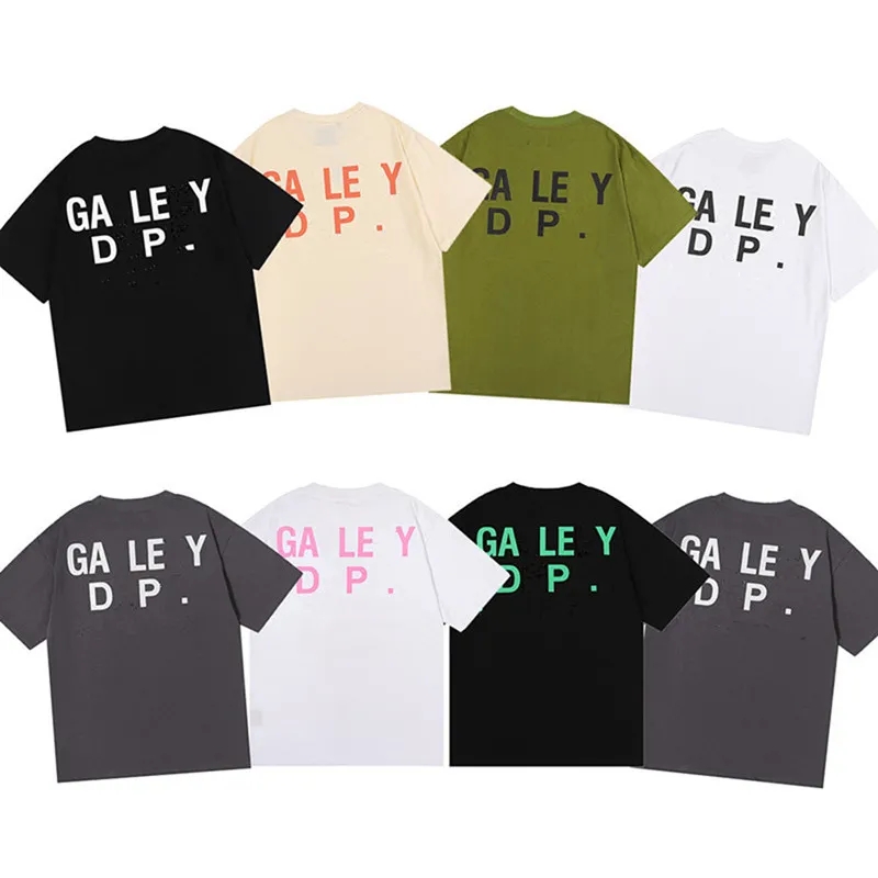 Designer Shirt Mens Shirts graphic tee T Shirt women gallerydept shirt Letter Short Sleeve CrewNeck Fashion Hip Hop Cotton mens Black Crew Neck-image-953056106
