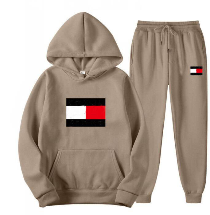 New spring jeans style Men Hoodies Pants Sweatshirts Sweatpants Two Piece Sets Suit Tracksuit Jogging Sportswear-image-992263413