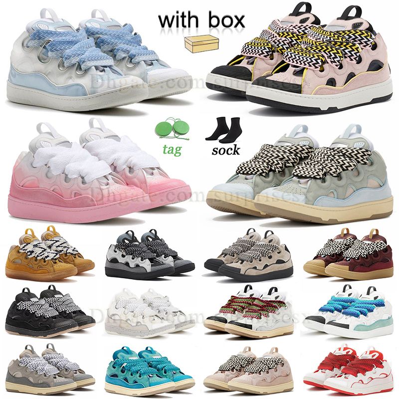 Fashion Trainers Casual Shoes Curb With Box Rubber Lace Up Platformsole White And Black Pink Extraordinary Triple Black Mens Womens Sneakers embo