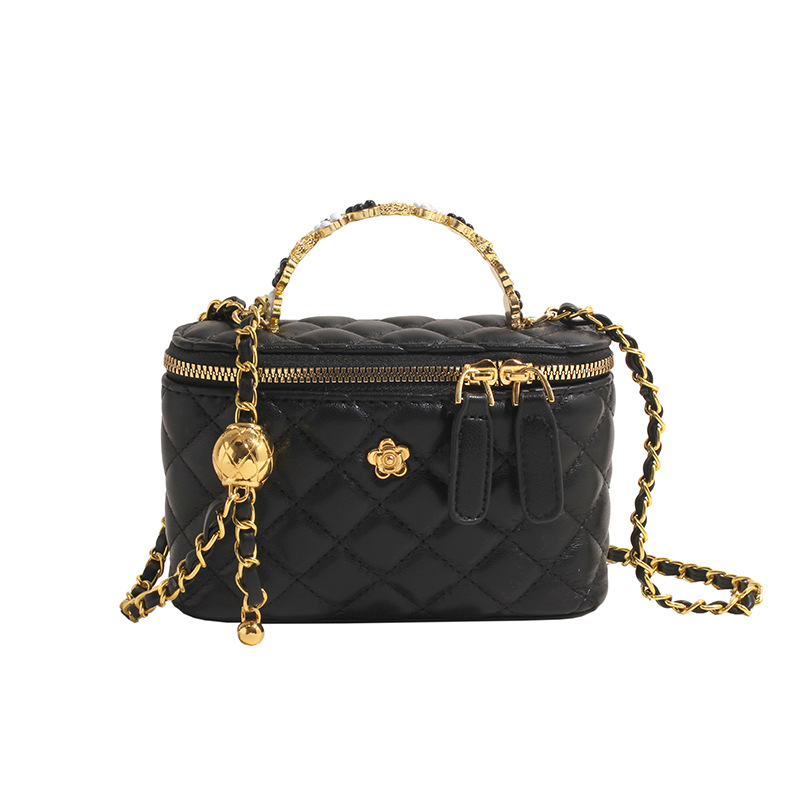 luxury bag designer bags PU new trendy handbag chain bags messenger bag high-quality texture diamond grid pattern bag small square bag shoulder h-image-952940830