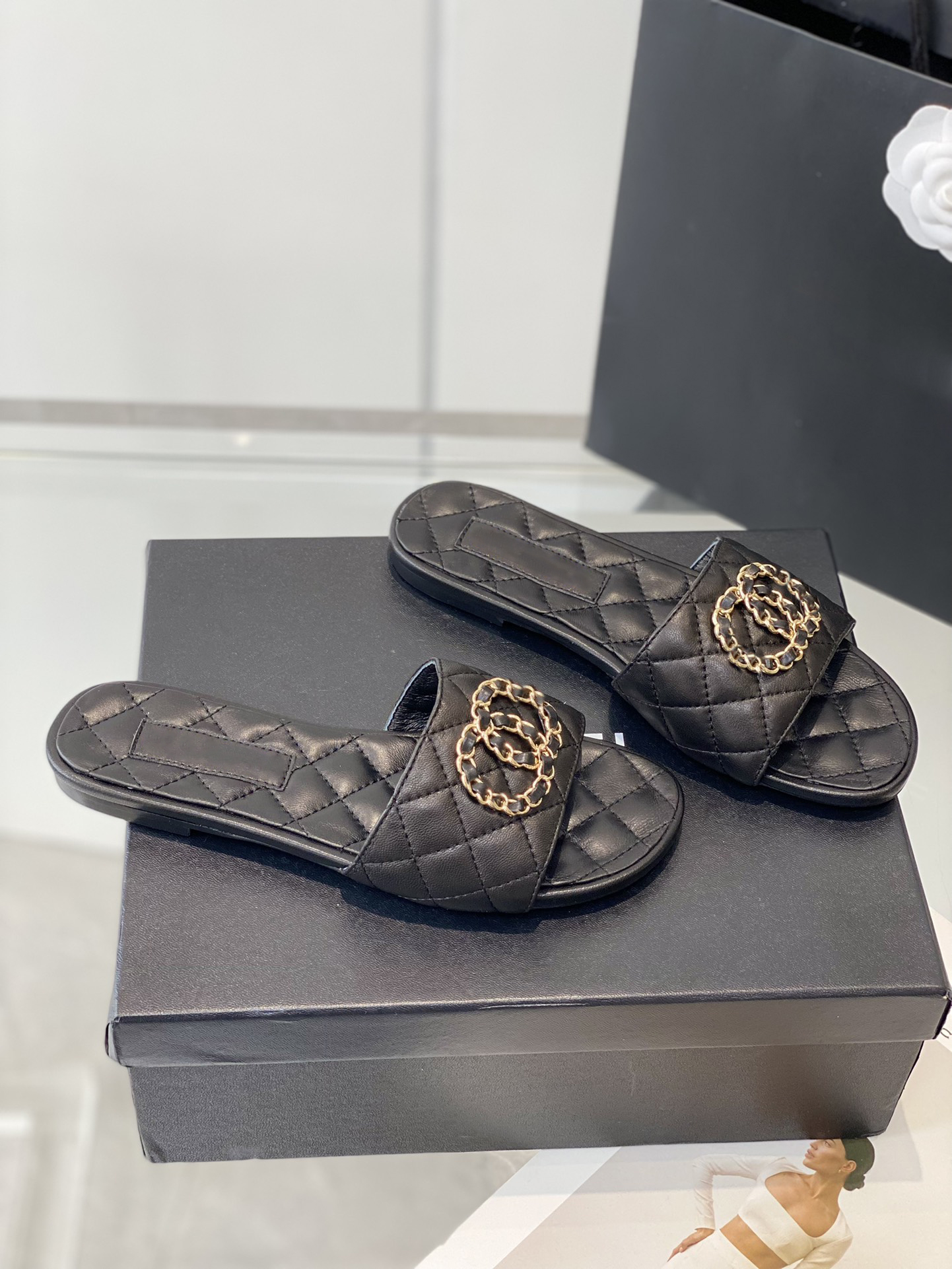 Metallic Slide Sandals Luxury Woman Sandal brand flip flops for women High quality Stylish Slipper Fashion Classics Sandal Slipper Flat shoes Sli-image-952813901