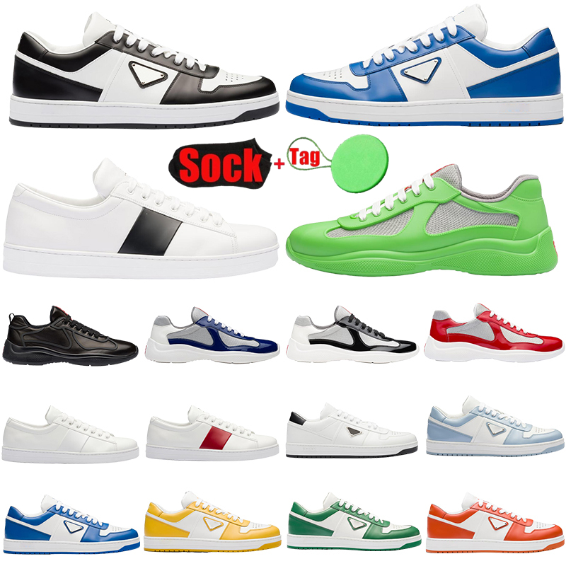Americas Cup Designer Shoes Downtown Low Top Sneakers Leather Flats Walk Green Black White Casual Trainers panda Men Women Sports Shoe-image-895029144