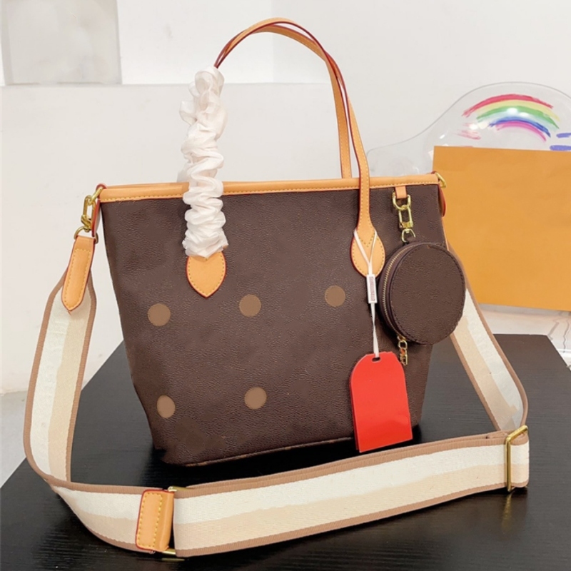 Woman Floral Shoulder Bags crossbody designer bag luxury handbag fashion cross body tote bag print totes Mini Hang Pouch 2-PIECE Leather-image-953476253