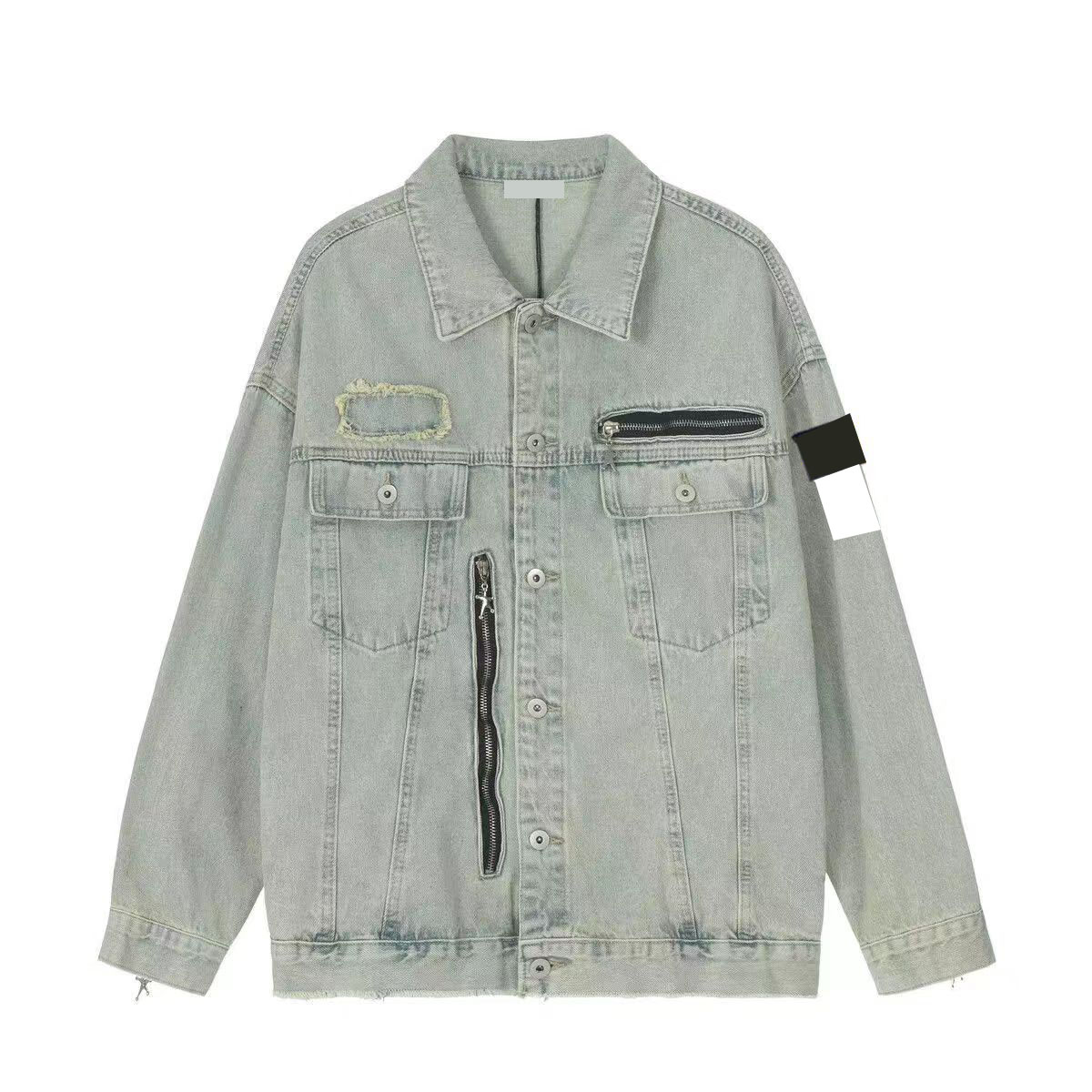 Mens Jacket Coat Denims Man Coats Designer Budge Sleeves Outwears Lepel Neck Jackets Outfit Streetwears Tops Asian Size M-4XL-image-953961955