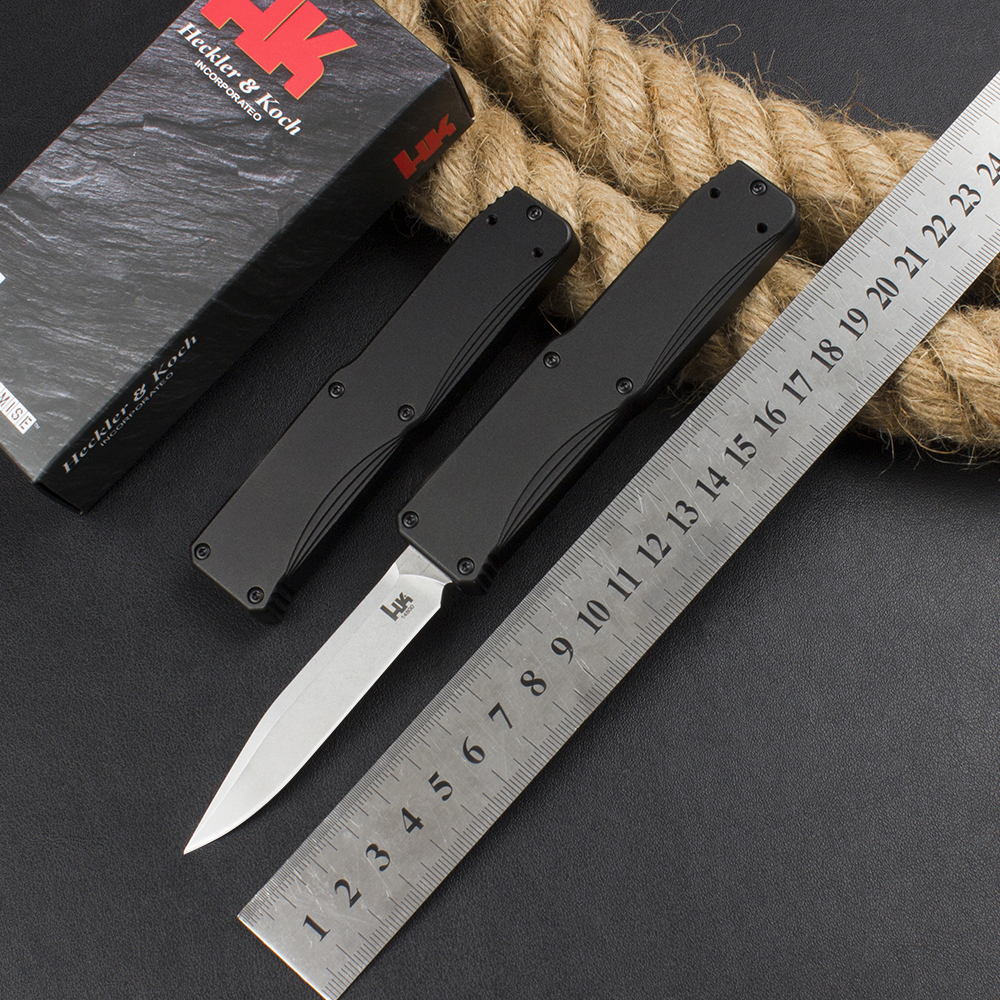 New HK 14850/14800 Knives D2 blade 6061-T6 Handles Camp Hunt Outdoor Rescue Hiking Self-defense Tactical Auto knife EDC Tools-image-728725257
