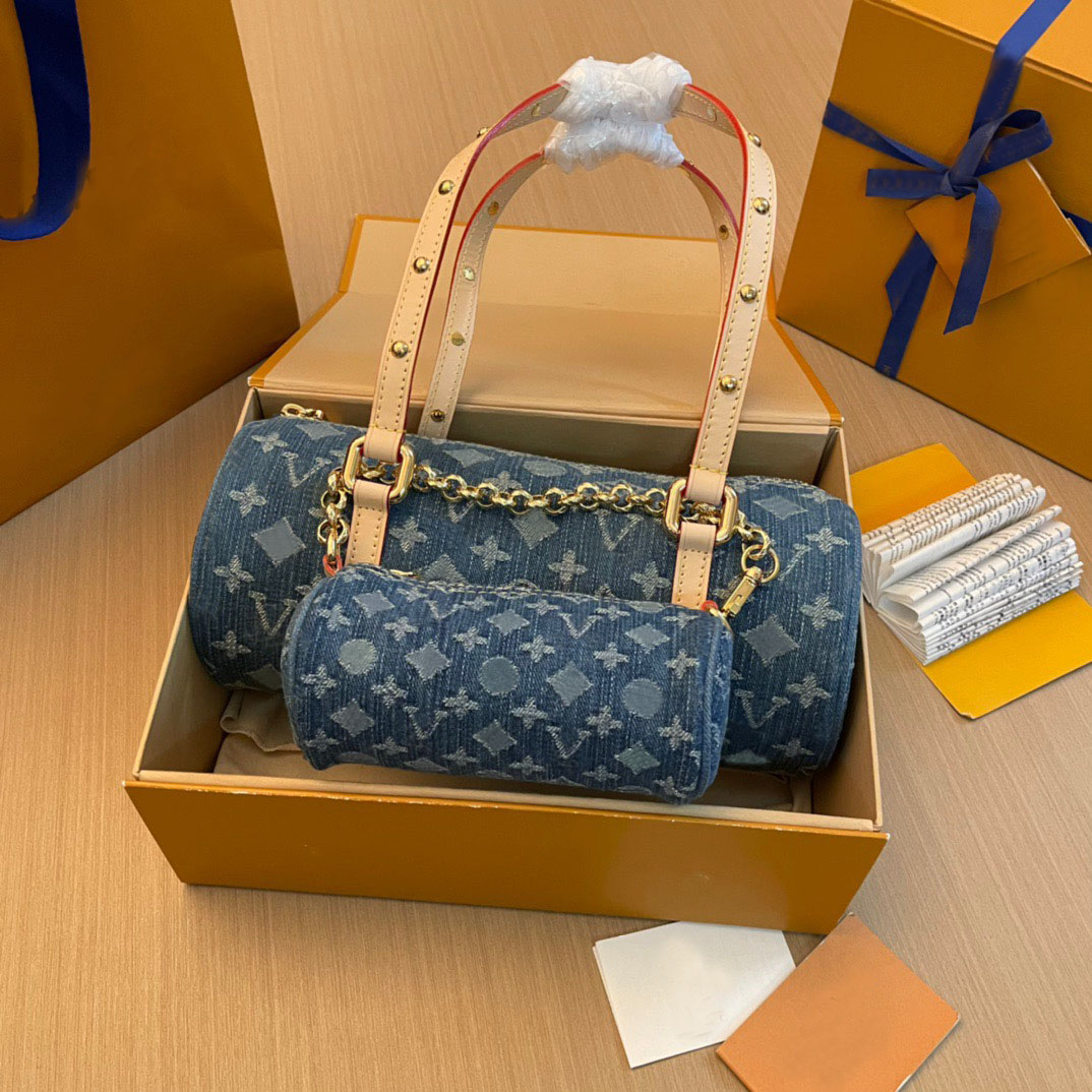 M46830 papillon denim Baguette combo sac taie d'oreiller sac à bandoulière de mode avec petits sacs sous les bras sac fourre-tout à bandoulière