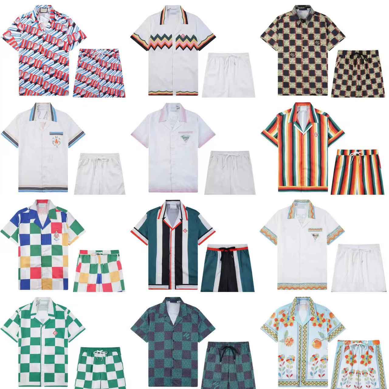 Mens SummerMen's Tracksuits Designer Shirts beach Pants Sets Fashion BAROCCOFLAGE Hawaii Floral Print Casual Shirt Men Slim Fit Short Sleeve