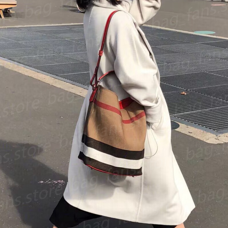 Designer Tote Bags with Check Fashion Designer Big Capacity Bucket Canvas Bags Daily Outfit Casual Style Bag 26641-image-954424575