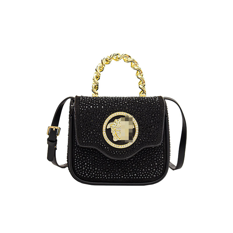 light luxury handbag PU French style small bag, women's solid color, high-end texture bag, small square bag, new diamond inlaid wife trend c-image-954828723