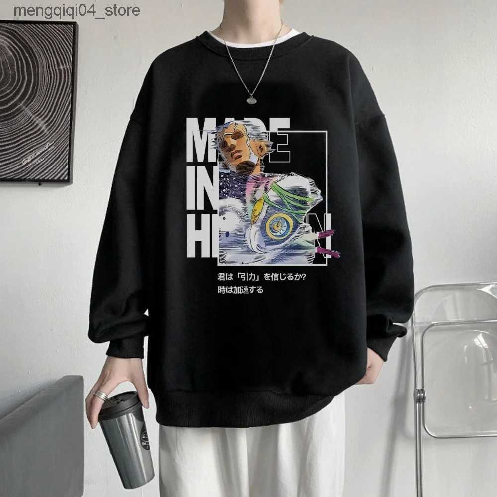 Men's Hoodies Sweatshirts Enrico Pucci Anime JoJos Bizarre Adventure Manga Graphic Oversized Men Pullover Tracksuit Women Top Winter Clothes-image-954780509