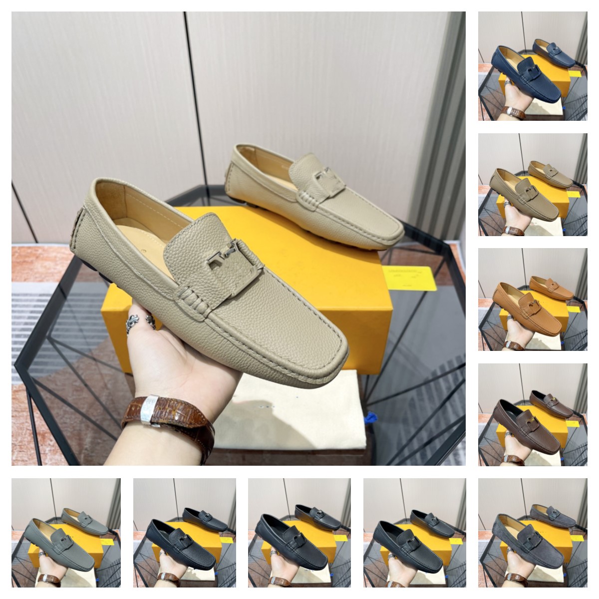 26style Wedding Designer Men Loafers Slip on Casual Shoes Men Fashion Breathable Driving Shoes Mens Walking Shoes Office Male Moccasins Plus Size 6.
