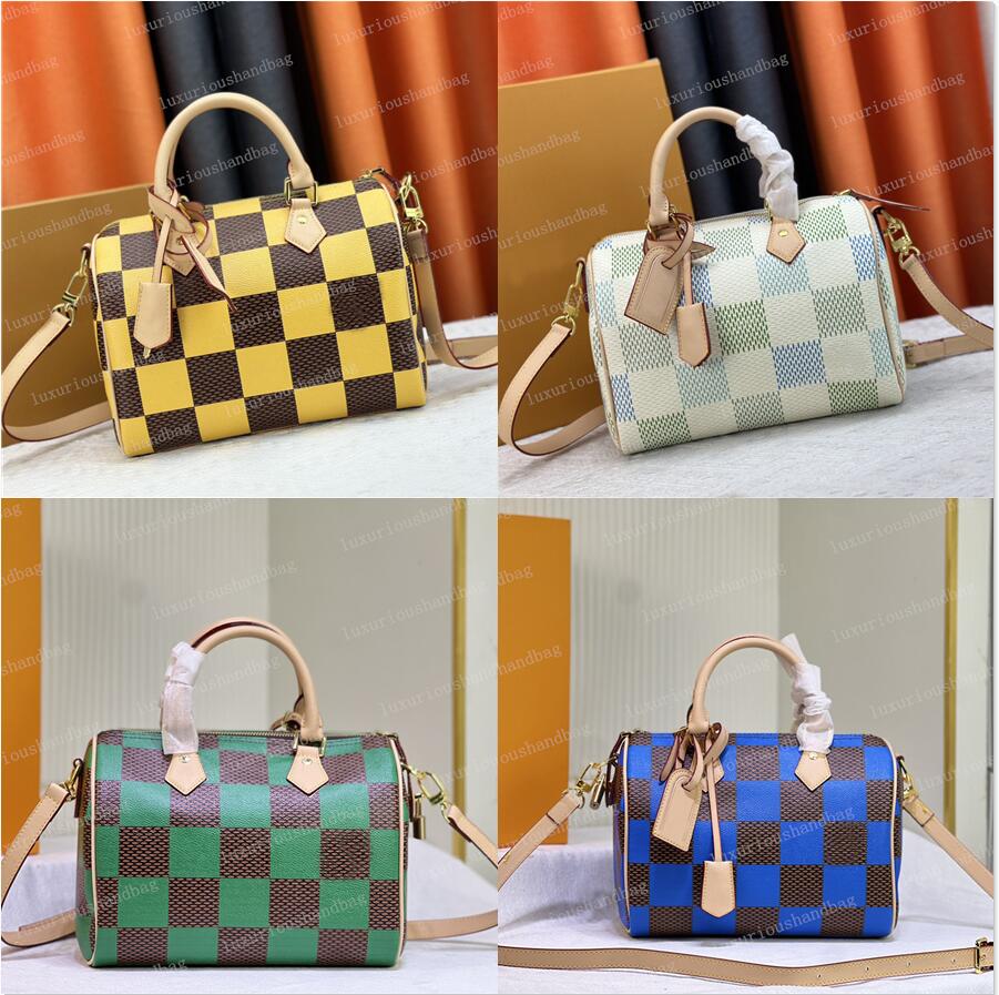 Designers Speedys 25 High Quality Chessboard Handbag Fashionable Outdoor Handbag Luxury Zipper Shoulder Bag Crossbody Bag Multiple colors-image-955135043