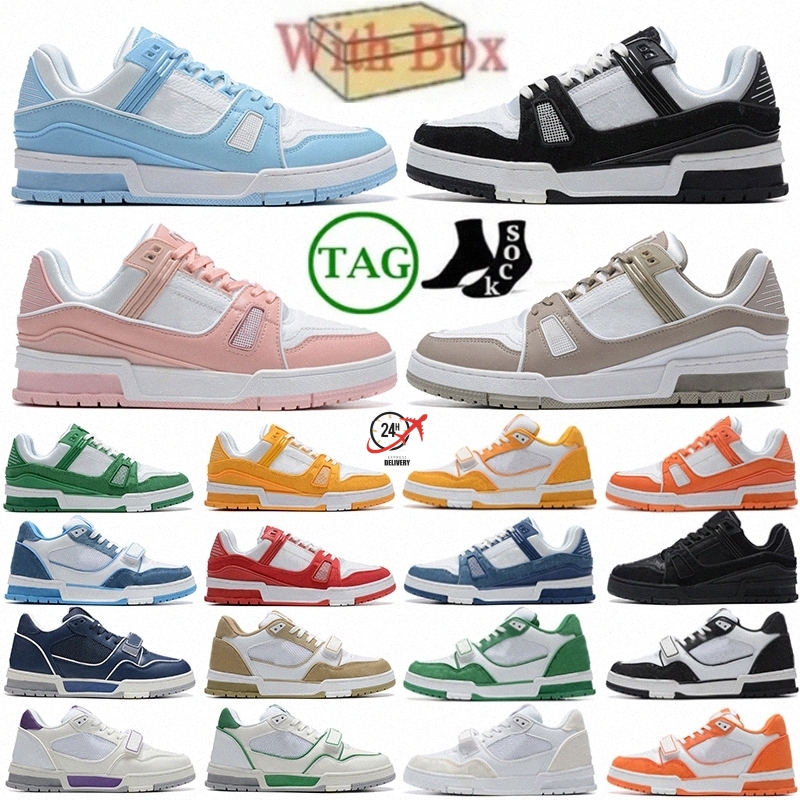 Designer Trainers Sneakers Virgil Sneaker Low Casual Shoes Calfskin Embossed Leather mens womens Triple Abloh men Flat Denim Canvas White Black G-image-900056493