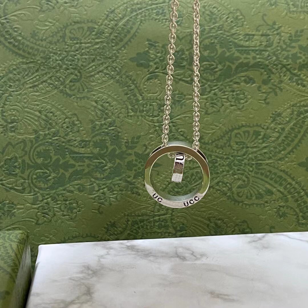 2024 Change of Fortune Necklace, Designer silver G necklace jewelry, small loop buckle large loop necklace-image-956072985