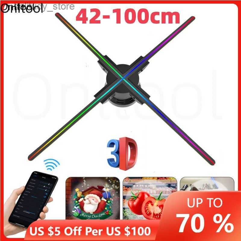 Other Accessories 42-100CM Fan Holographic Wifi Display Light 3D Projector z250225-image-1066423984