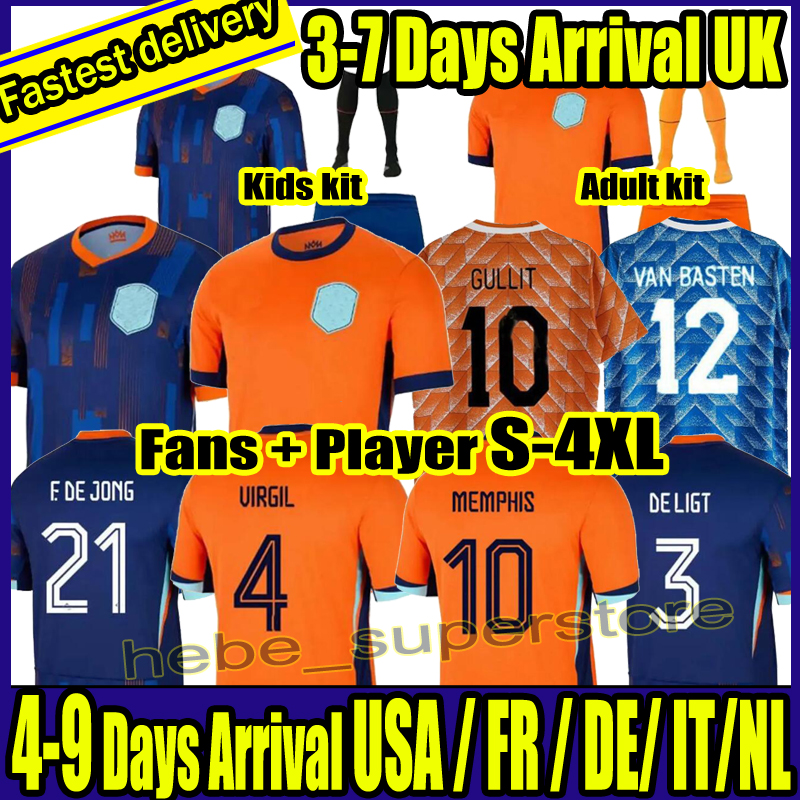 24 25 NetHErlANds MEMPHIS European HoLLAnd Club Soccer Jersey 2024 Euro Cup Dutch National Team Football Shirt Men Kids Full Set MEMPHIS XAVI GAKPO Retro 1988 98 00 02 