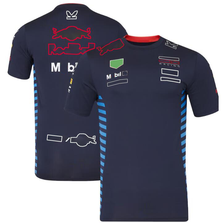 New F1 racing short-sleeved T-shirt men's summer breathable round neck polo shirt with the same customised-image-758971296