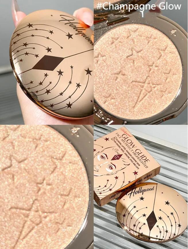 British Highlighters HOLLYWOOD moonlit glow PEARLESCENT GLOW Champagne Glow Complexion perfecting Micro powder Air-brush Finish 8g FAIR & MEDIUM-image-768594206