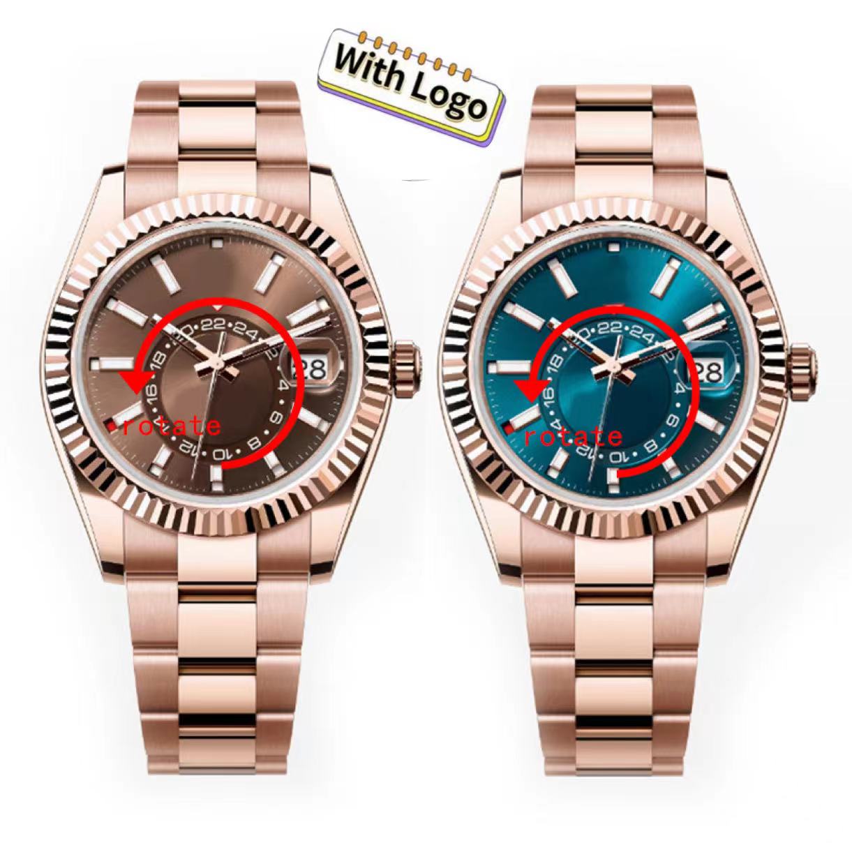 Sky Dweller Automatic Mens Watch Designer Watches Original Quality All Dial Function 41MM Stainless Steel Sapphire Waterproof Super Luminous Rubber