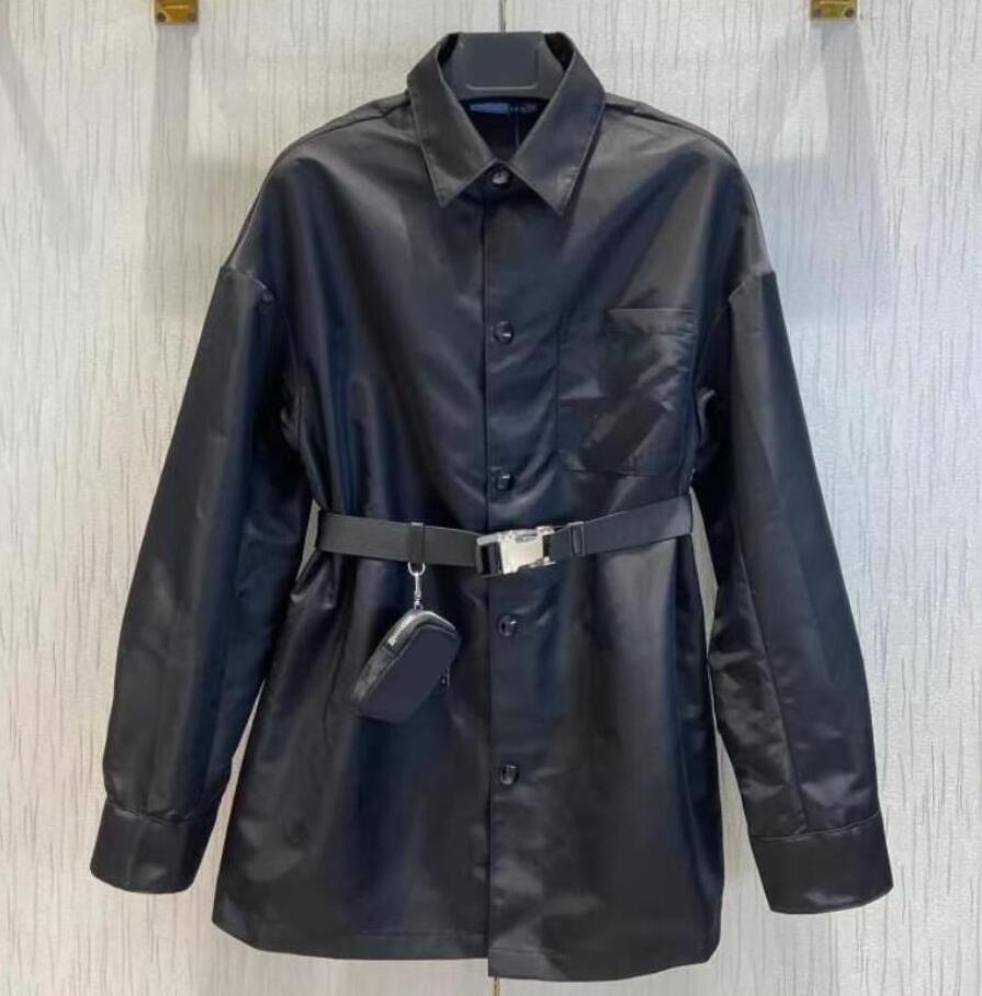 Classic Designer Women Jackets Fashion Letters Badge Embroidery Windbreaker Jacket with Belts Purse Spring Autumn Woman Streetwear Clothing-image-724478398