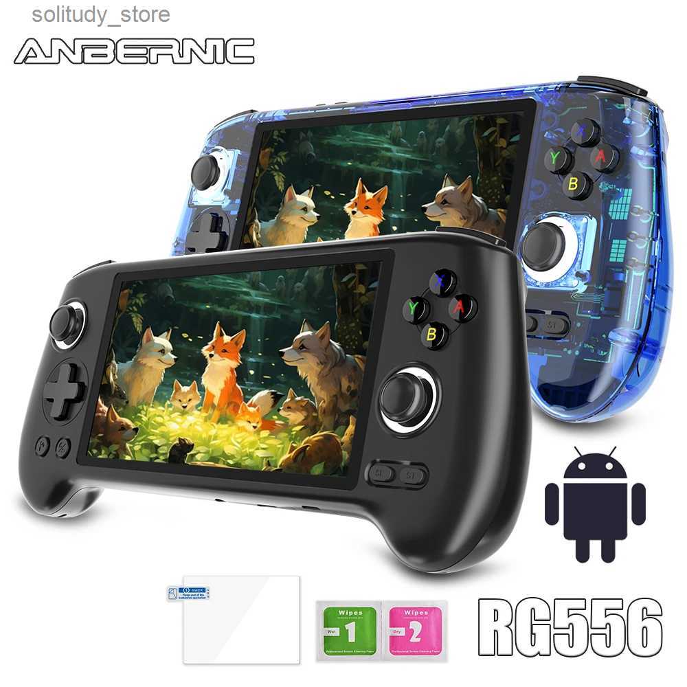 Portable Game Players ANBERNIC RG556 Retro Handheld Game Console 64 bit Android 13 System Unisoc T820 548-inch AMOLED Screen Lobby Joystick Game-image-1094847705