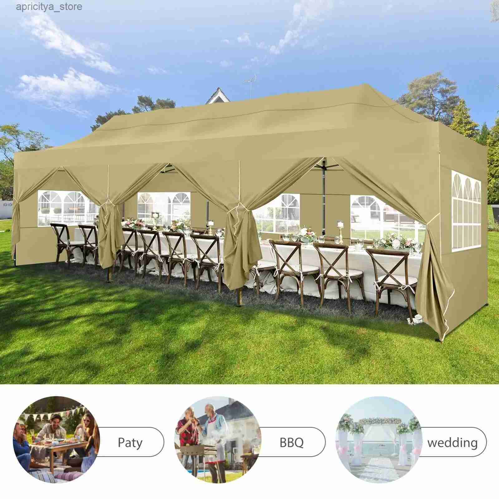 Tents and Shelters 10x30 heavy-duty EZ pop-up commercial party tent terrace outdoor garage24327-image-956861529