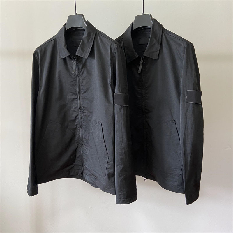 Designer Mens Jacket Luxury Black Embroidery Design Jacket Mens Lapel Shirt Jackets Coat Outdoor Fashion Men Outerwear Size M-2XL-image-957049721