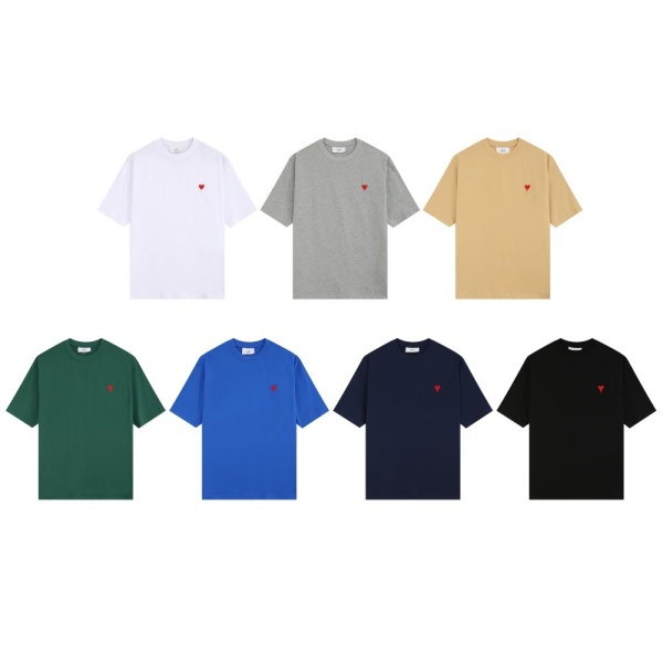 Fashion Love Heart T-shirt Embroidered Patterns Logo Shirt Men's Women's Summer Wear Clothing-image-956717932