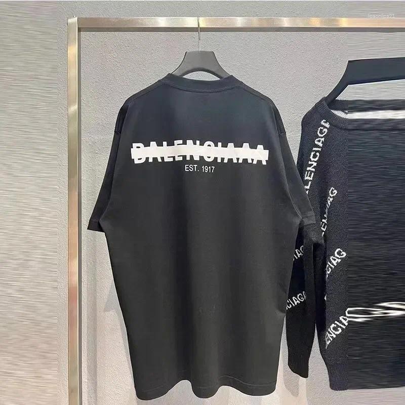 Men's T-Shirts Mens T Shirts 2024 Summer Designer T-shirt Loose Rubber Letter Short Slve Hip Hop Unisex Cotton Sports Round Neck Breathable Top
