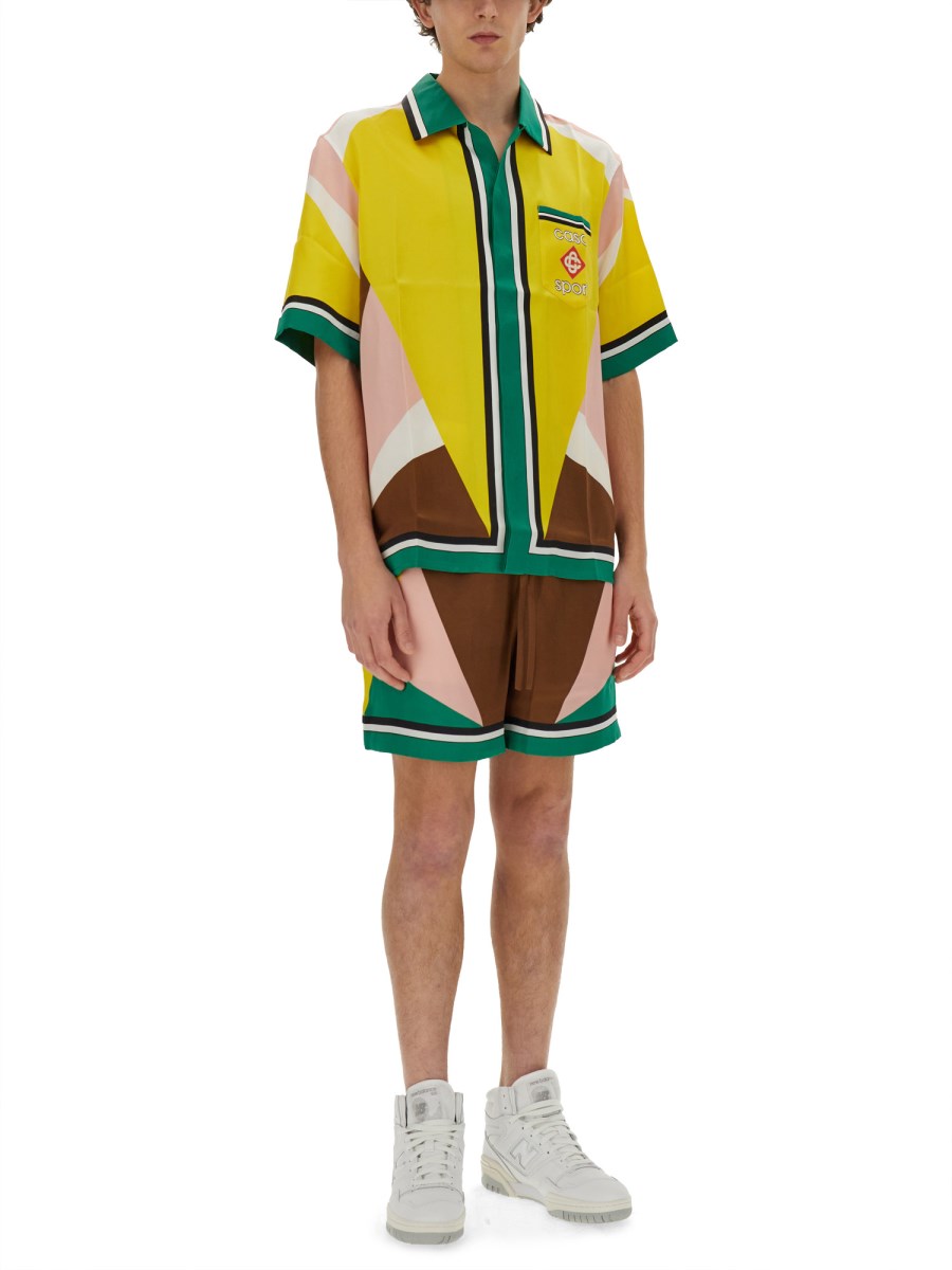 Casablanca Casa Sport Ensembles de Soie Designer Hommes et Femmes Chemises à Manches Courtes Hawaii Shorts Casablanc