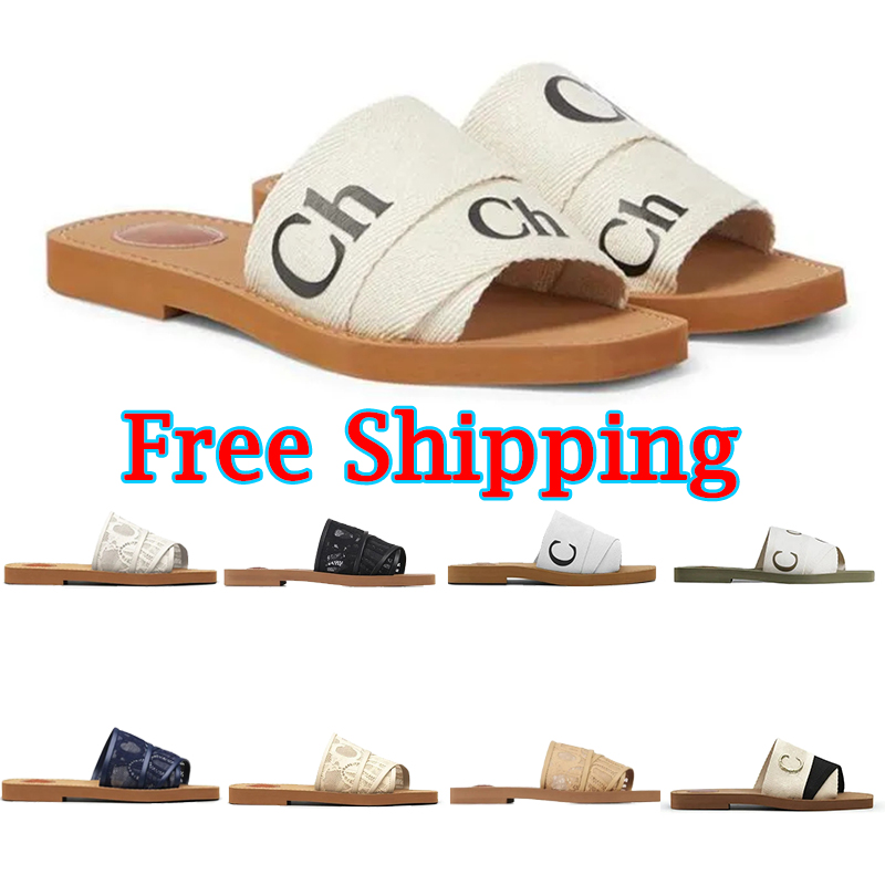 women woody slides designer canvas rubber slippers white black soft pink sail womens mules flat sandals fashion outdoor beach shoes-image-951144192