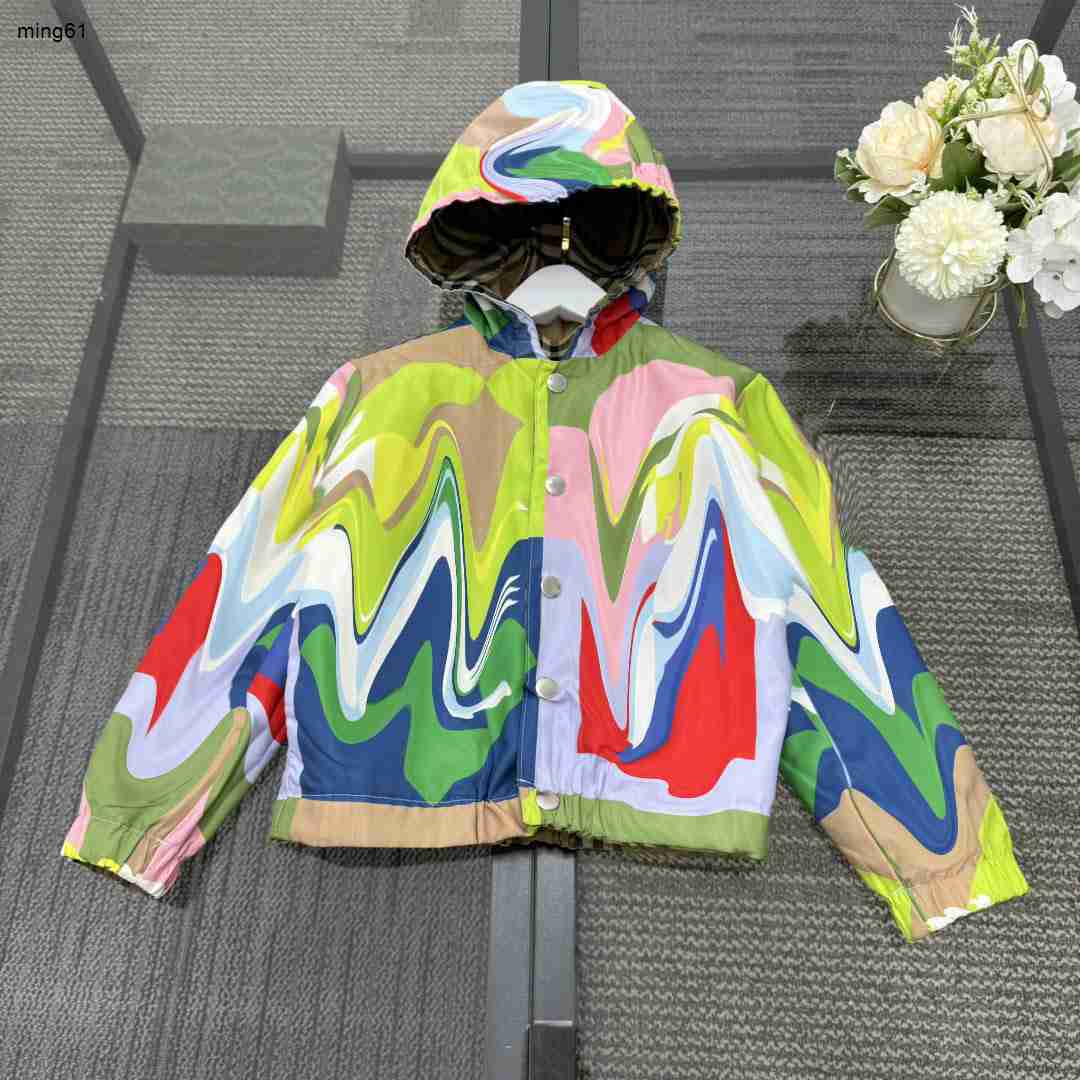 Brand kids coat hooded baby jackets Double sided use kids designer clothes Size 100-160 Long sleeved boys girls Outerwear 24Mar-image-957342227