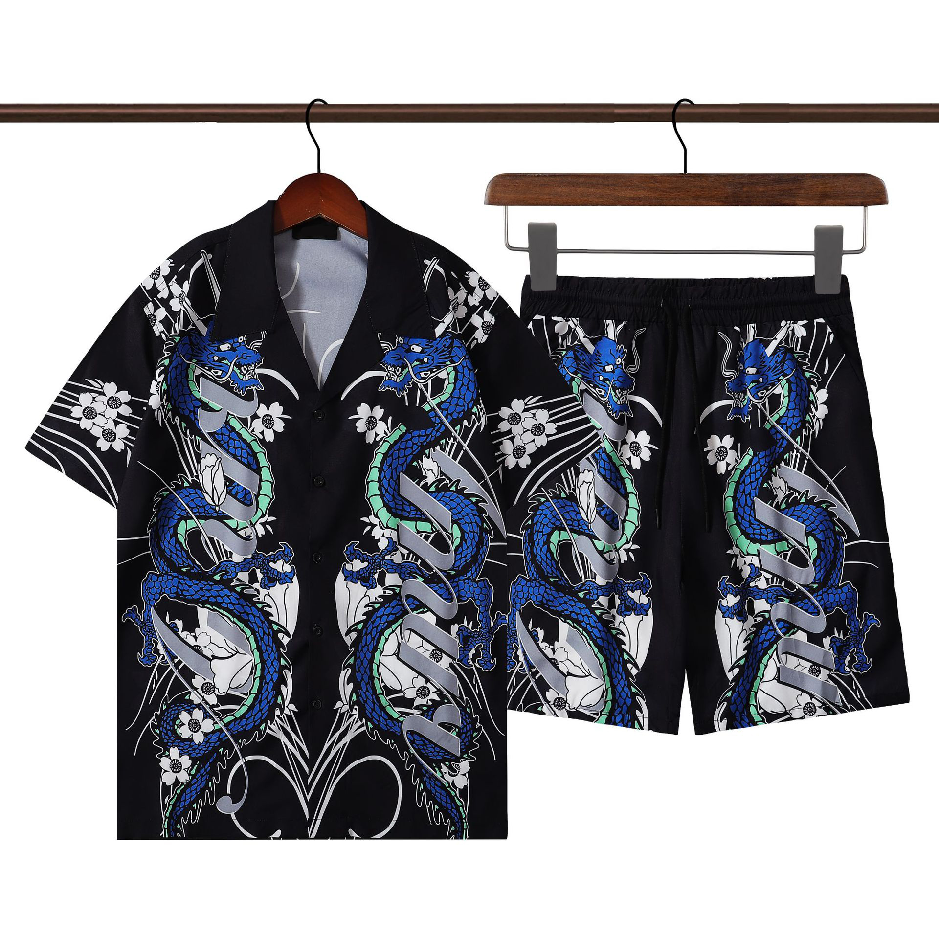 Mens Shorts and Shirt Set Summer Designer Set women Fashion Holiday Couple Printing Casual loose T shirt luxury high quality tee size M-3XL ym286-image-989750947