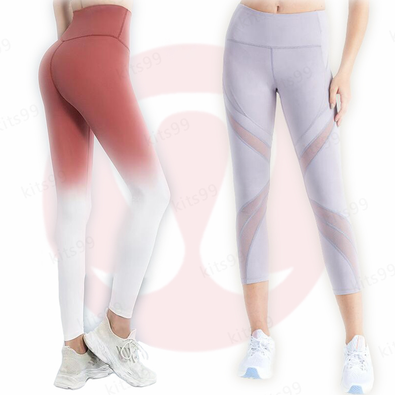 womens slim fit pant yoga align Leggings Gradient color High Waist Lifting Hip Sports Elastic Fitness pant Lady gym Running outdoors tight fittin-image-876715978