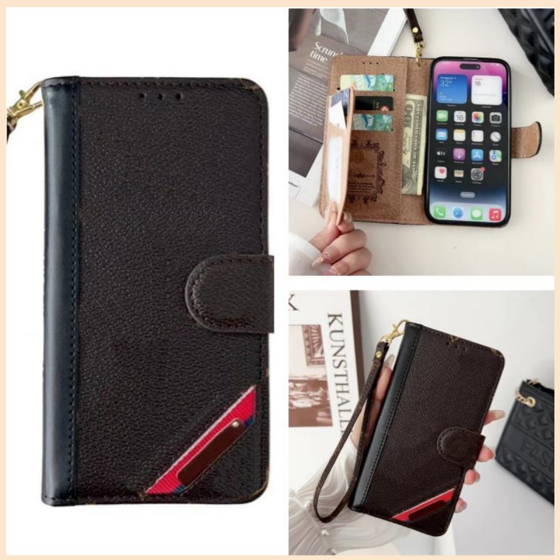 Fashion Designer Wallet Phone Cases for iphone 15 15pro 14 14pro 14plus 13 13pro 12 pro max Leather Card Holder Pocket Cellphone Case Luxury-image-748397447