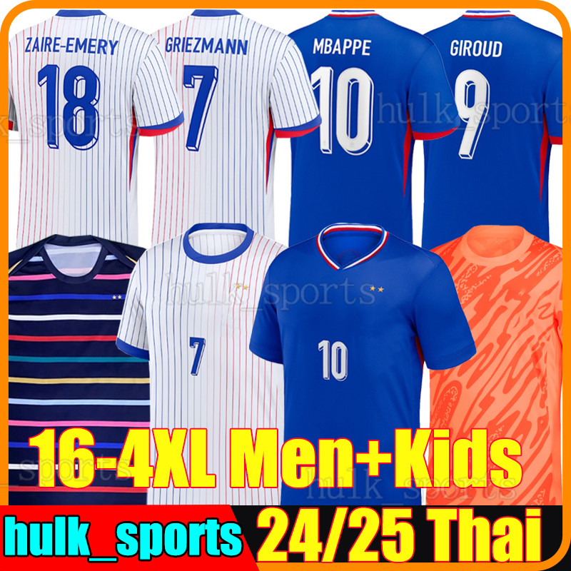 4XL 24/25 French club MBAPPE GRIEZMANN soccer jerseys 2024 DEMBELE Men Women Kids Kit Sets TCHOUAMENI GIROUD KOLO MUANI ZAIRE-EMERY shirts Maillots de football shirt 