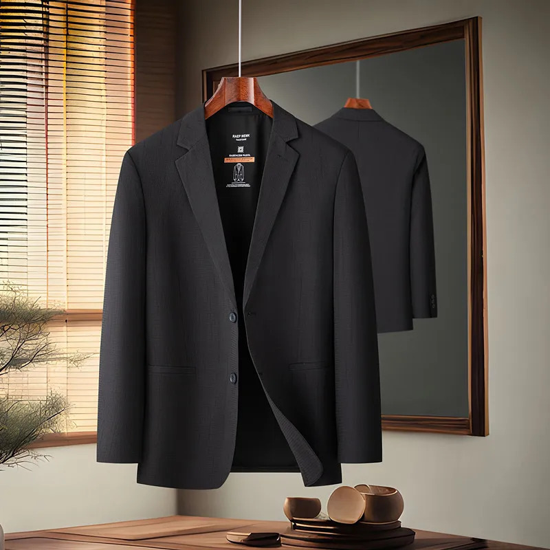 Spring Highquality Mens Fashion with Handsome Trend Classic Business Casual Single Suit Acetate Blazer Masculino 240321