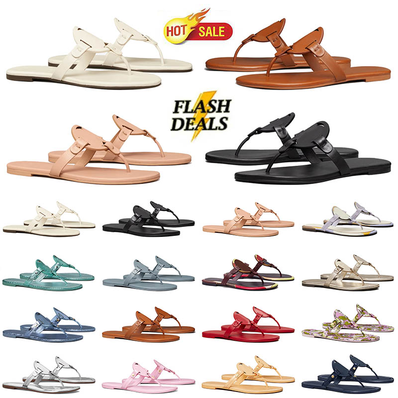 With Dust Bag Designer Women Famous Tory Sandals Slides Platform Leather Metallic Silver Black Rubber Sliders Burchslides Luxurys butche loafers sho