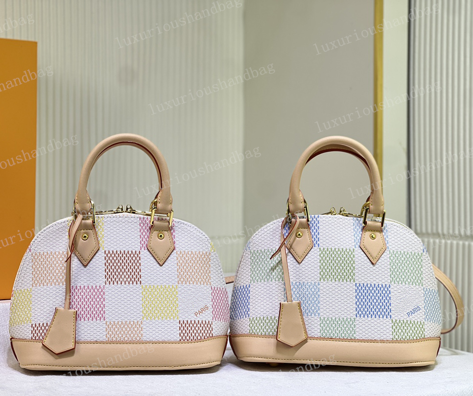 24 Early spring new color Women's Pink green Almaa BB Damierliciousi handbag Designers luxury shoulder bag crossbody Cellphone Bags-image-957658494