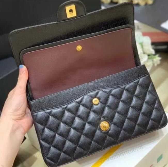 7A Sac de designer Caviar Sac à bandoulière style peau de mouton Flap Sacs à main de luxe Mode féminine Fil à carreaux Sac à main Double Lettres